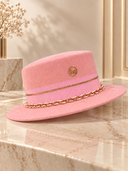 Canotier rose doré Aesh