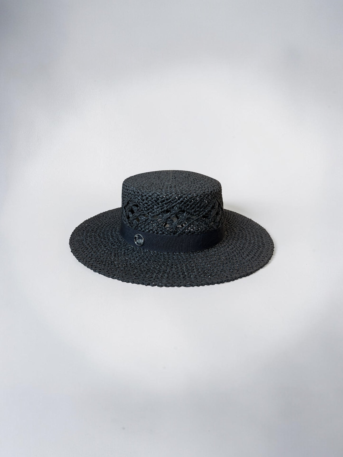 Canotier en paille ajouré taille unique