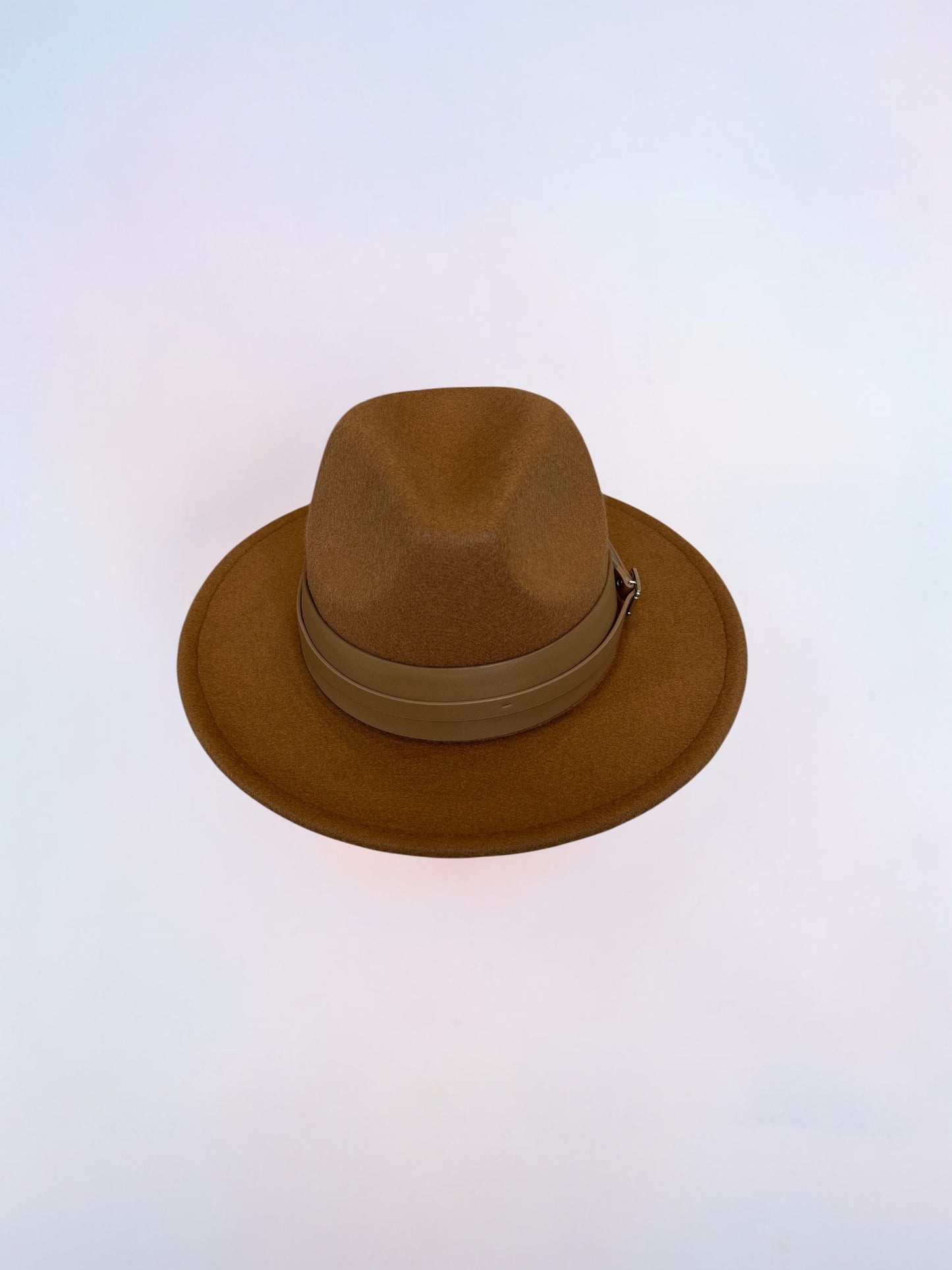 Fedora feutre bande simili cuir taille unique