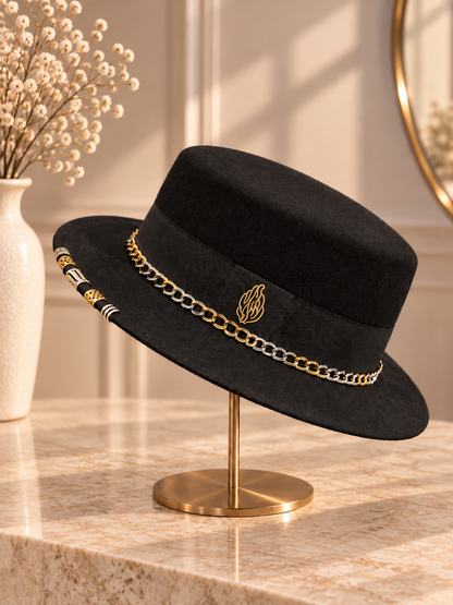Canotier noir mix doré/argent Aesh