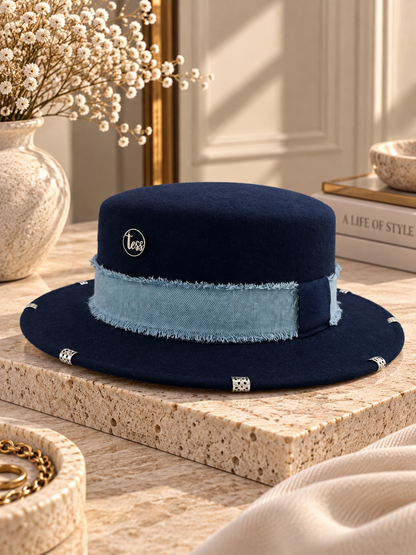 Canotier ruban jean