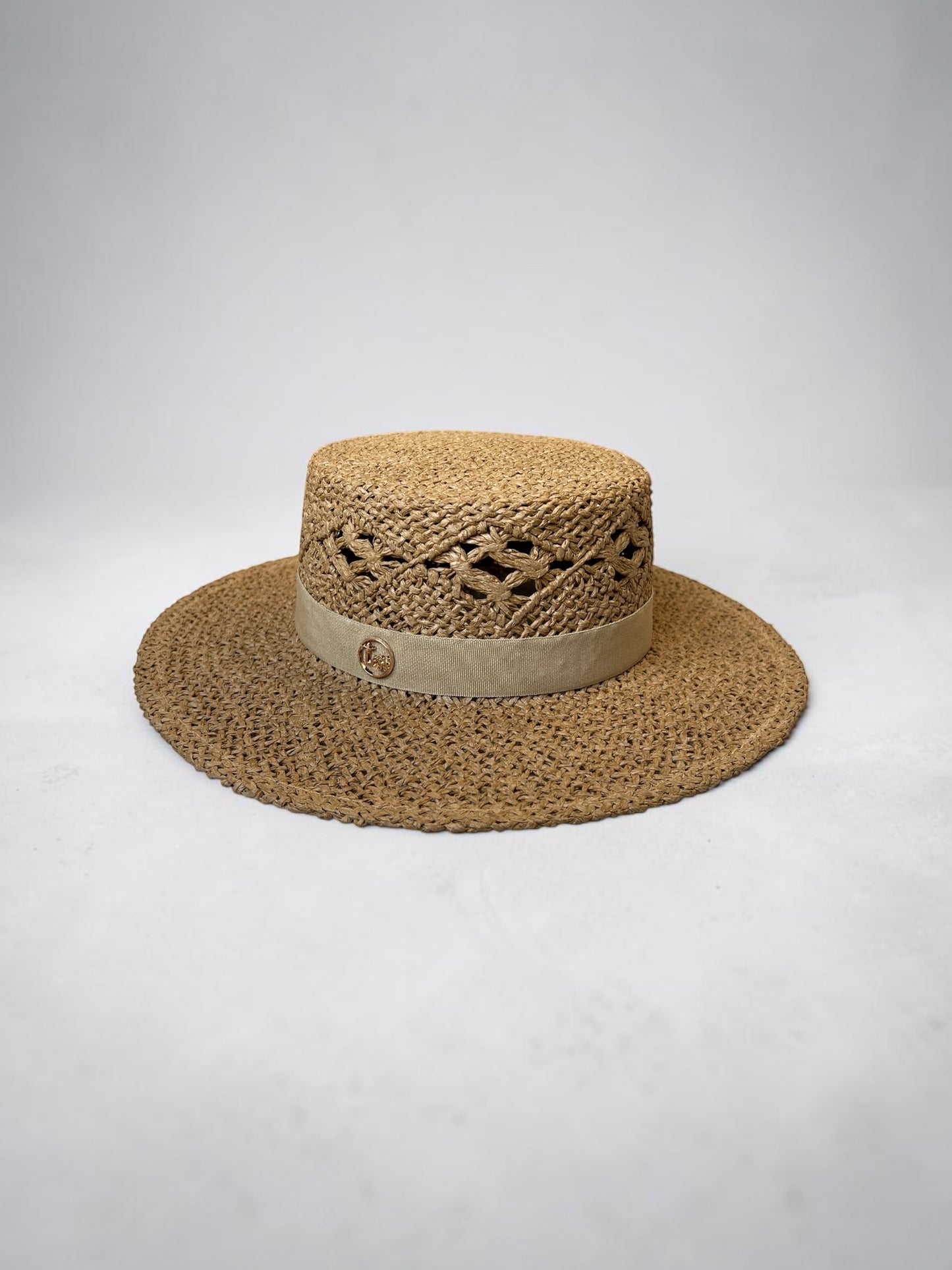 Canotier en paille ajouré taille unique
