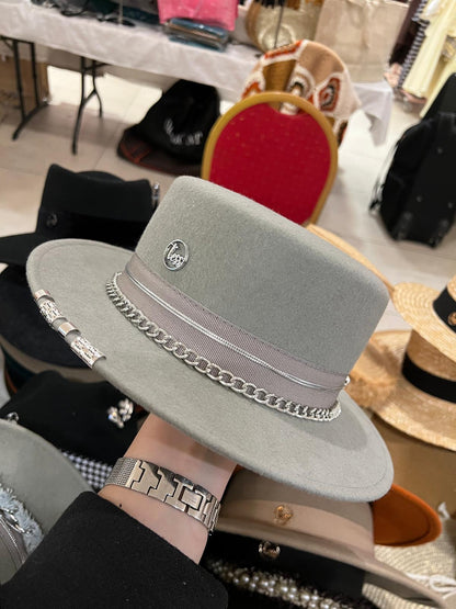 Canotier chaîne argent/tête de mort