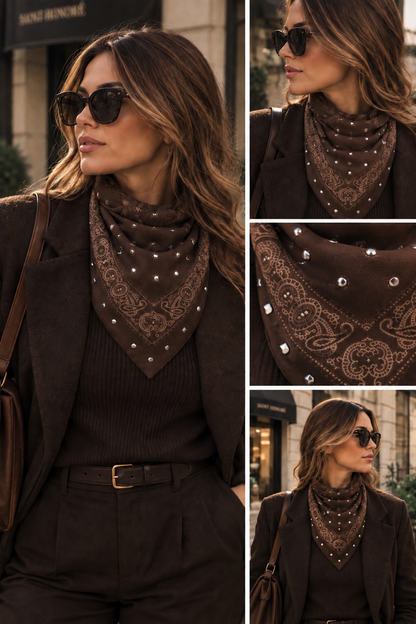 Foulard bandana clou en viscose