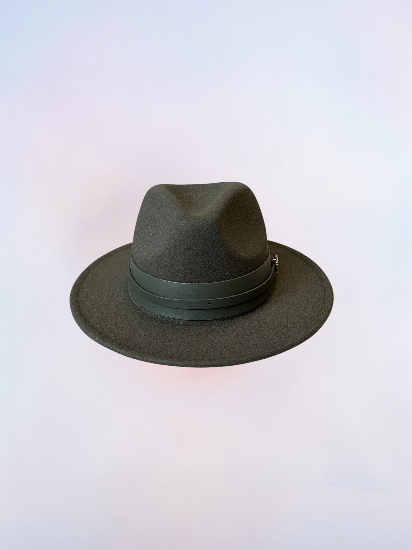 Fedora feutre bande simili cuir taille unique