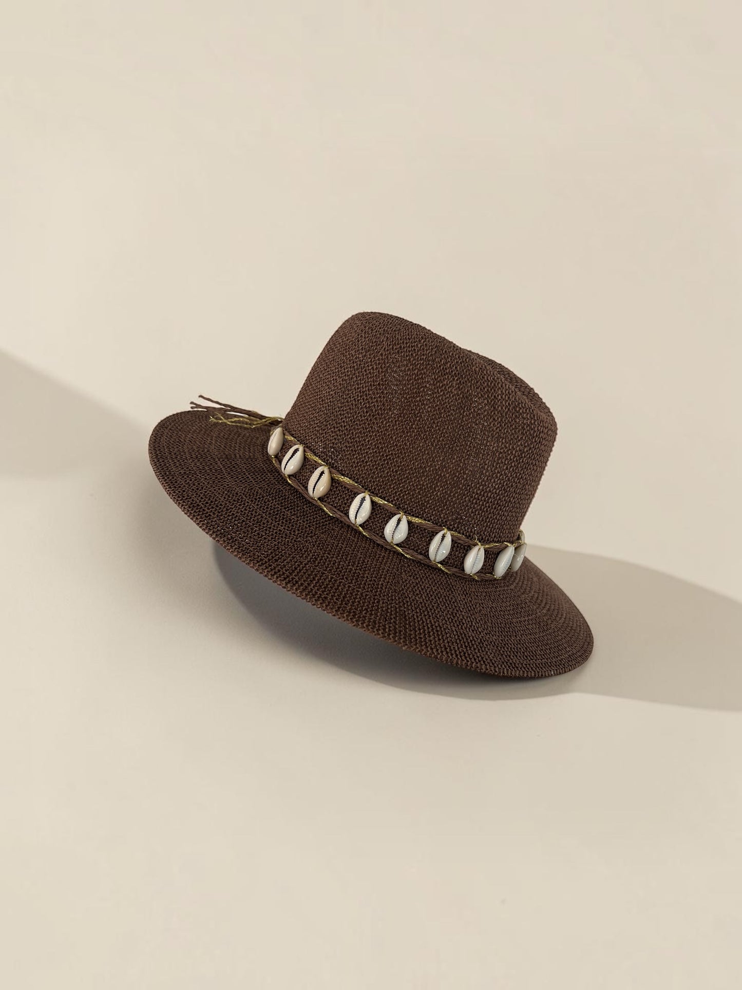 Fedora paille coquillage taille unique
