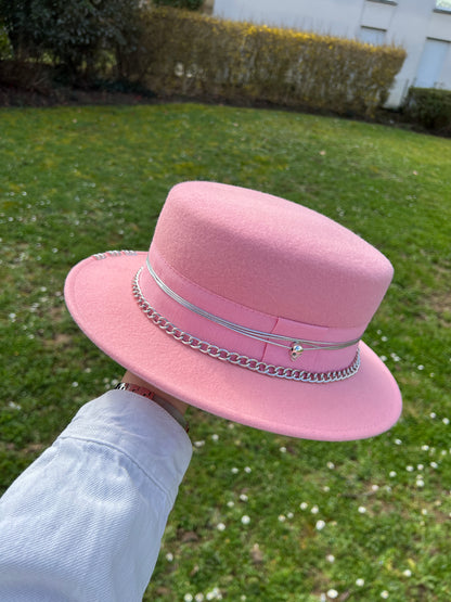 Canotier chaîne argent/tête de mort