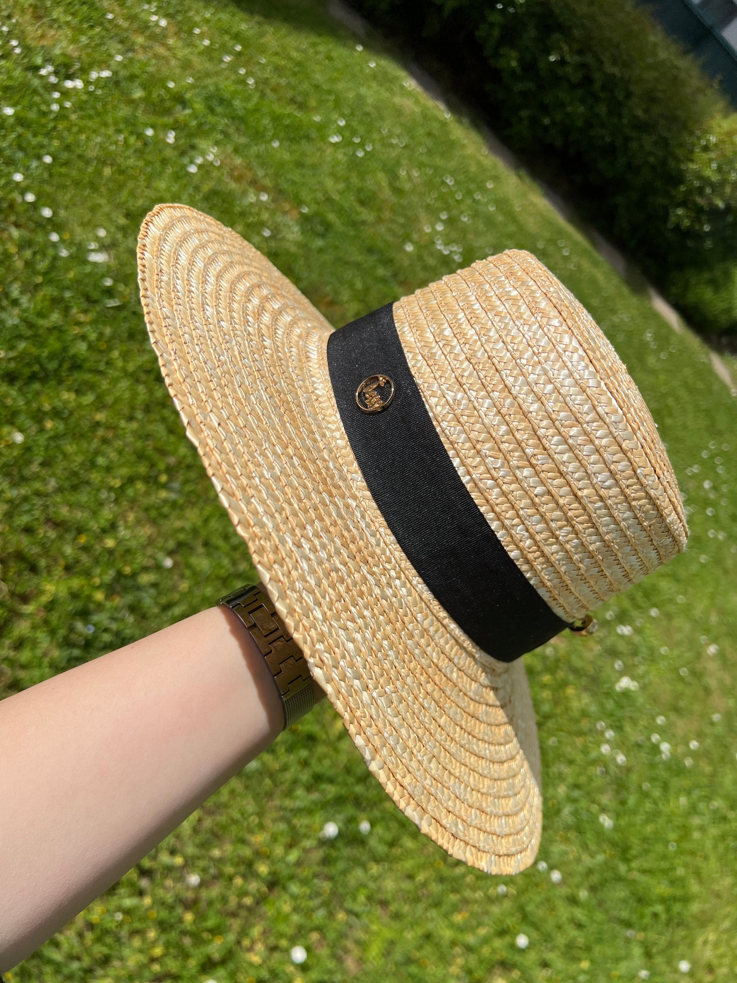 Canotier grand bord paille