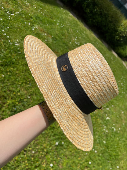 Canotier grand bord paille