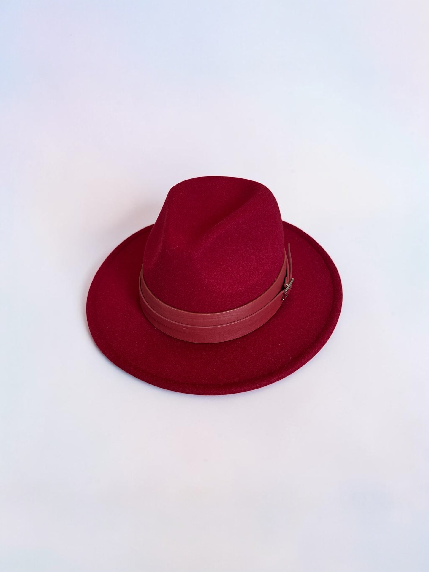 Fedora en feutre à bande simili cuir, Tess Atelier